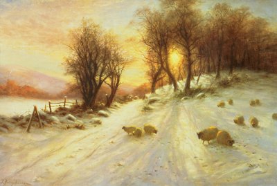 Ovelhas na neve do inverno de Joseph Farquharson